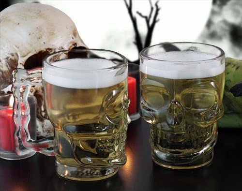RAAHA RAAHA Crystal Skull Beer Mug Set 450ml Glass with Handle 2Piece - Image 4