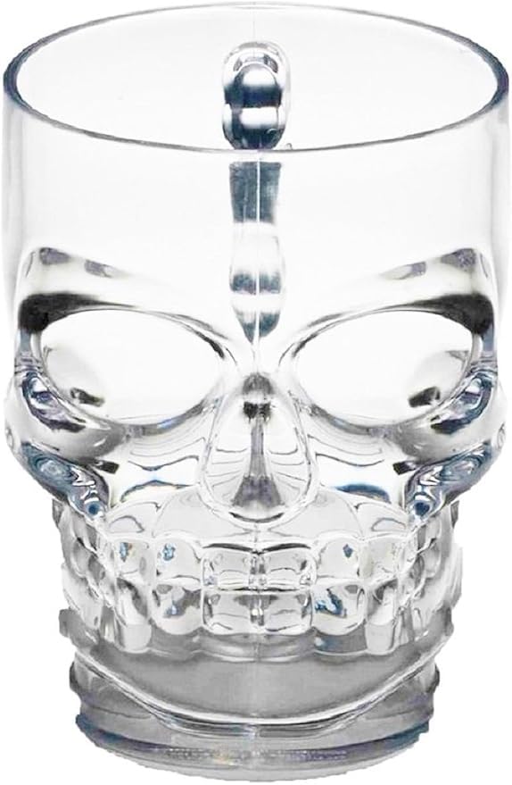RAAHA RAAHA Crystal Skull Beer Mug Set 450ml Glass with Handle 2Piece - Image 1