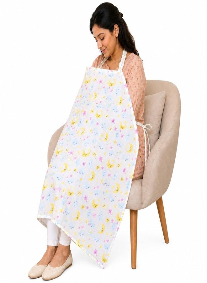 Motherly Nursing Cover for Breastfeeding Moms | Soft & Breathable Feeding Apron with Full Privacy | Multi-Use Feeding Cover, Feeding Scarf & Baby Cover | Blue Cloud Print - Image 1