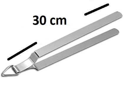 Adaamya® - 30 cm - Heavy Silver Stainless Steel Clamp (Chimta) Roti, Chapati, Bread, Phulka Grill Tong for Cooking & Kitchen Use (30 cm (XL)) - Image 2