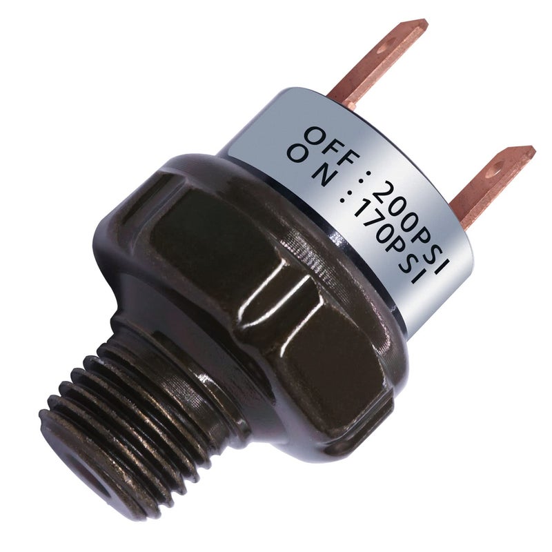 mankk Air Pressure Switch 170200 PSI Thread 14 NPT 24V 12V DC Air Compressor Pressure Switch for Air Horn Train 17020014 NPTBK - Image 3