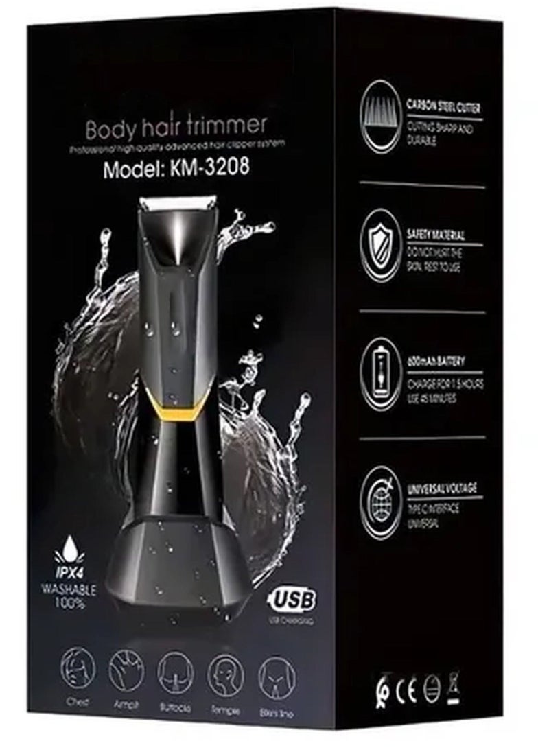 KM - Professional Body Hair Trimmer KM-3208 Black/Yellow - Image 1