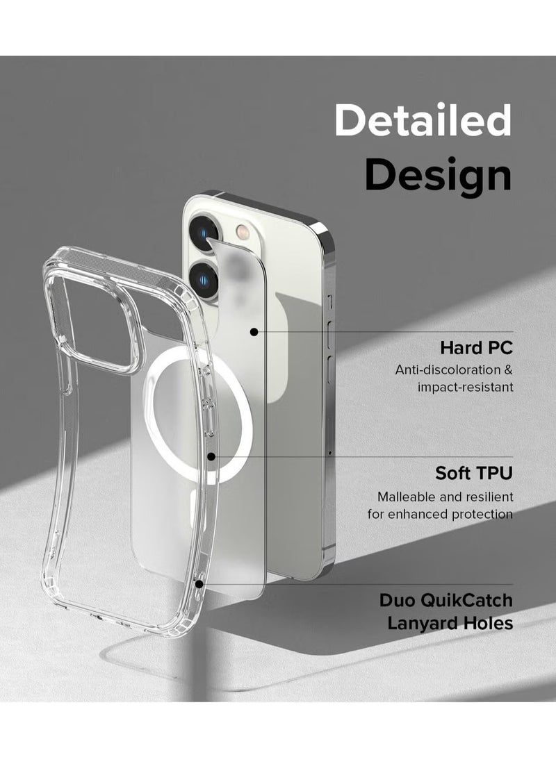 بروماس غطاء حماية لهاتف iPhone 15 Pro Max MagSafe | حافظة ظهر صلبة وواقية هجينة من الكريستال الشفاف | إطار سيليكون مقاوم للصدمات | غطاء حماية مغناطيسي شفاف رفيع لهاتف ابل ايفون 15 برو ماكس - شفاف - Image 4