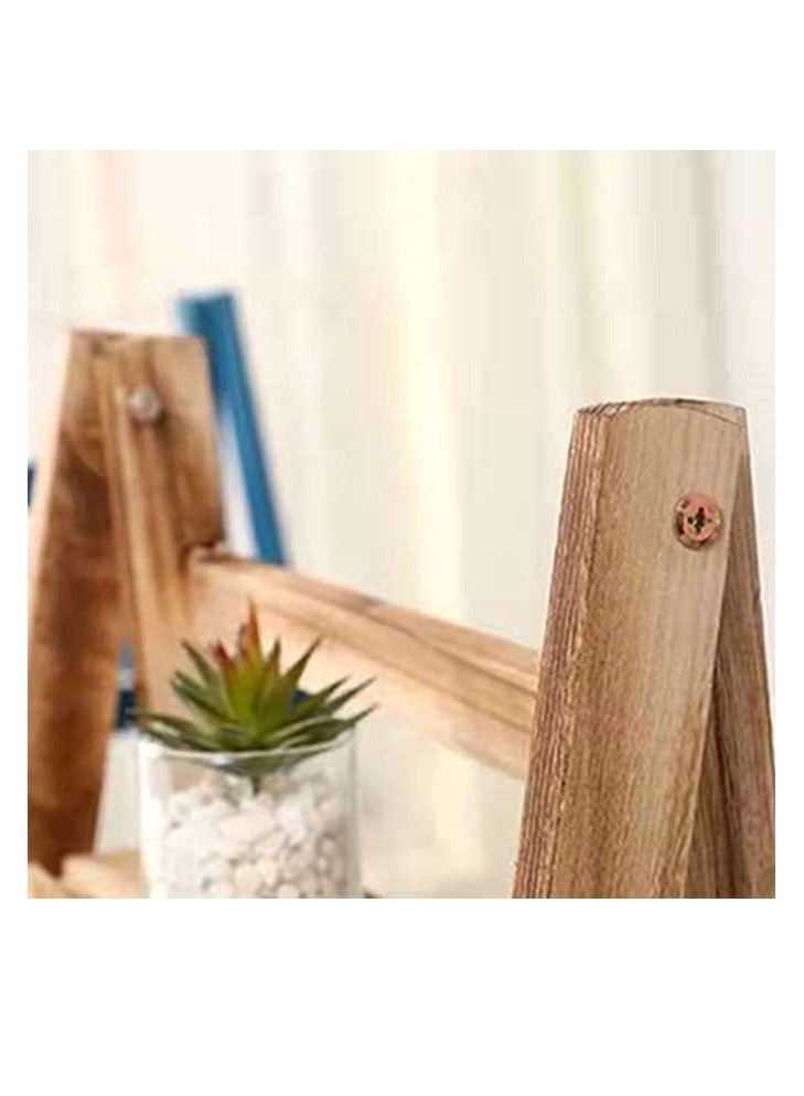 Generic FFD Foldable Plant Stand Storage Rack Brown, Natural Solid Wood, Flower Display Shelf Pot Storage Rack for Indoor Outdoor Home Garden Balcony  - Image 3