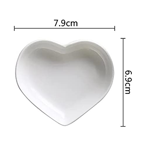 SOCOSY Heart-shaped Multipurpose Ceramic Sauce Dish Seasoning Dishes Sushi Dipping Bowl Appetizer Plates Serving Dish Saucers Bowl(Set of 4) - Image 2