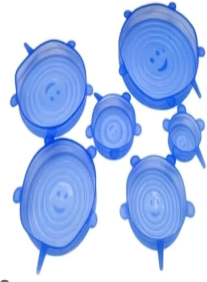 IIMZS Silicone Stretch Lids (Pack of 6) - Reusable Flexible Covers for Rectangle, Round, Square Bowls, Dishes, Cans, Jars, and Mugs - Free Size