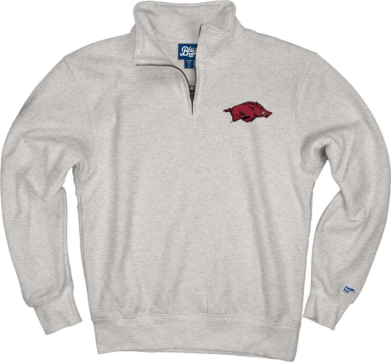 Blue 84 Arkansas Razorbacks Quarter Zip Sweatshirt Icon Grey, X-Large - Image 3