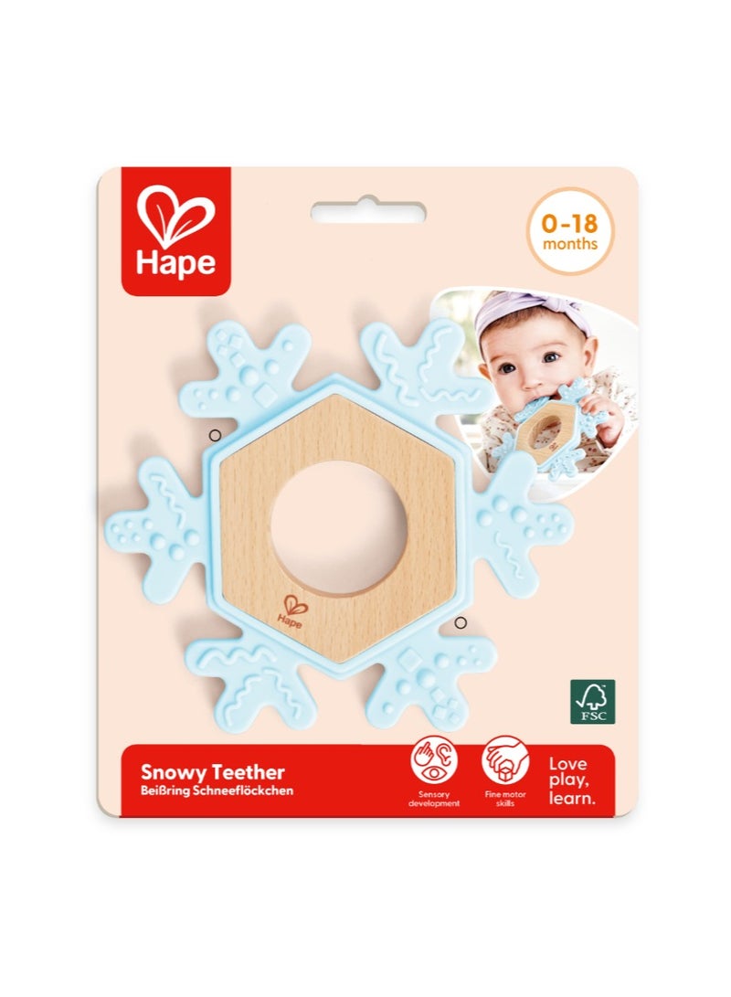 هيب لهاية ثلجية من السيليكون الخالي من البيسفينول أ على شكل ندفة ثلج، من عمر  شهر فما فوق، لهاية لتسنين الأطفال، هدايا ألعاب الأطفال، هدايا استحمام الأطفال، تدليك لطيف وتخفيف لثة الطفل، تخفيف ألم لثة الرضع - Image 3