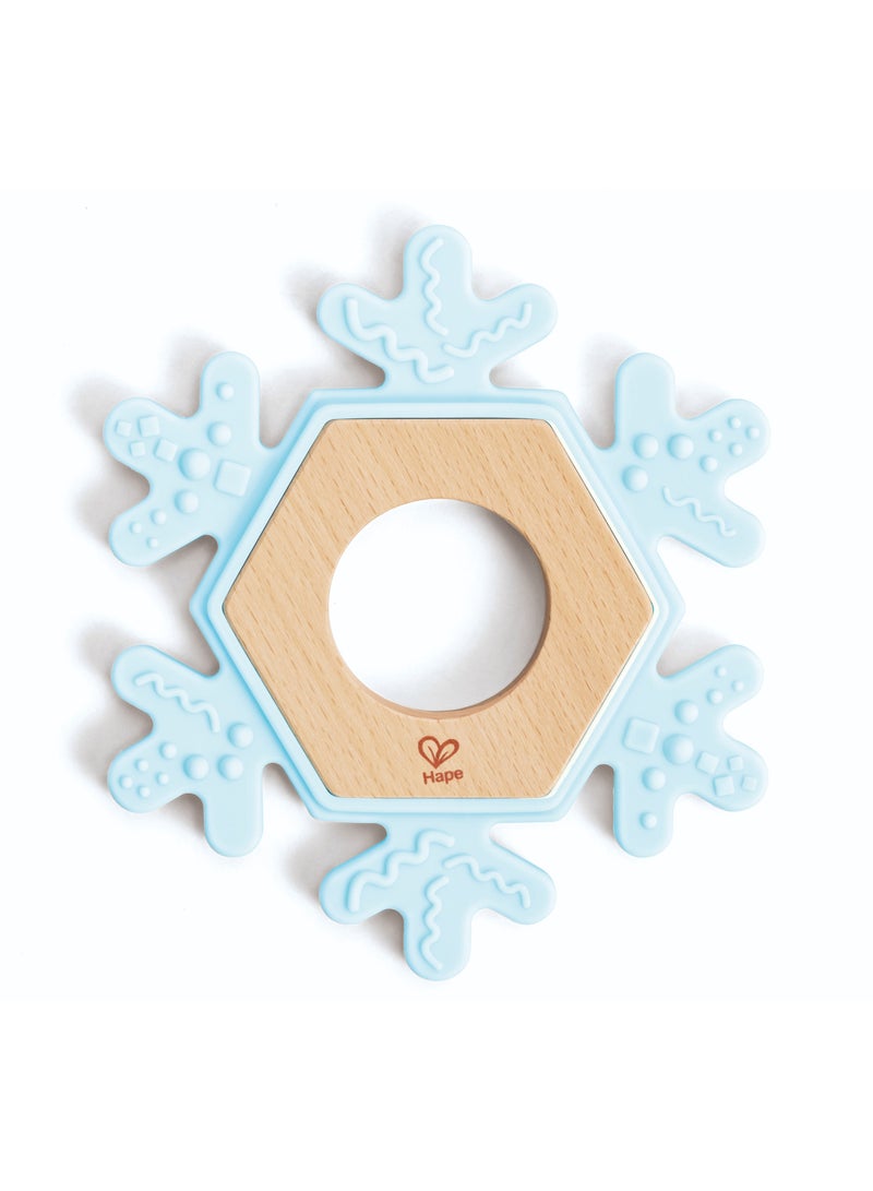 هيب لهاية ثلجية من السيليكون الخالي من البيسفينول أ على شكل ندفة ثلج، من عمر  شهر فما فوق، لهاية لتسنين الأطفال، هدايا ألعاب الأطفال، هدايا استحمام الأطفال، تدليك لطيف وتخفيف لثة الطفل، تخفيف ألم لثة الرضع - Image 2