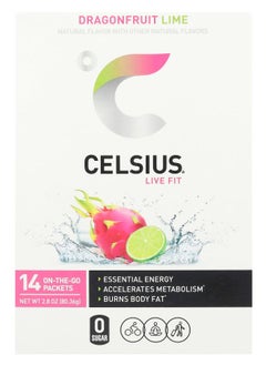 Celsius Live Fit Dragonfruit Lime 14 OnTheGo Packets 0.2 oz (5.74 g) Each 