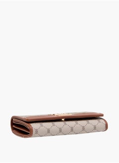ELLE Women Monogram Print Crossbody Bag with Button Closure and Chain Strap  - Image 5
