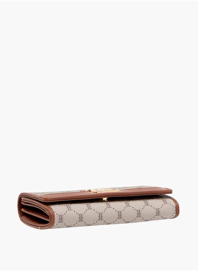 ELLE Women Monogram Print Crossbody Bag with Button Closure and Chain Strap  - Image 5