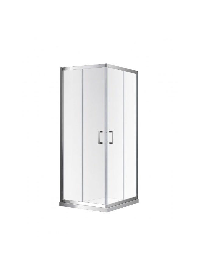 DANUBE HOME Milano Shower Cubical 900*900*1950 Chrome (Bb-4Fm) | Tempered Glass Shower Tray and Cubicle | Glass Shower Partition Eclosure For Toilet Bathroom Washroom Shower Room - Chrome  - Image 2
