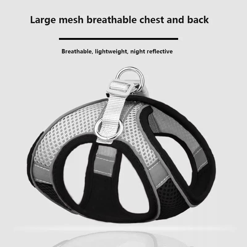 NASULA Adjustable Mesh Vest Dog Harness Pet Chest Strap for Running Walking Outdoor Harness for pet Dog & Cat (Small, Black) - Image 4