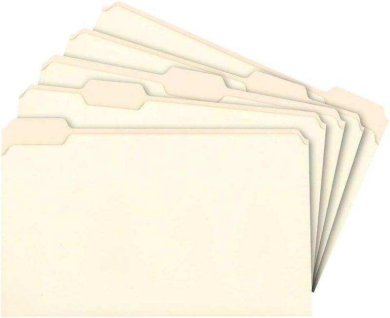 Staples 163378 Manila File Folders Legal 5 Tab Assorted Position 100Box