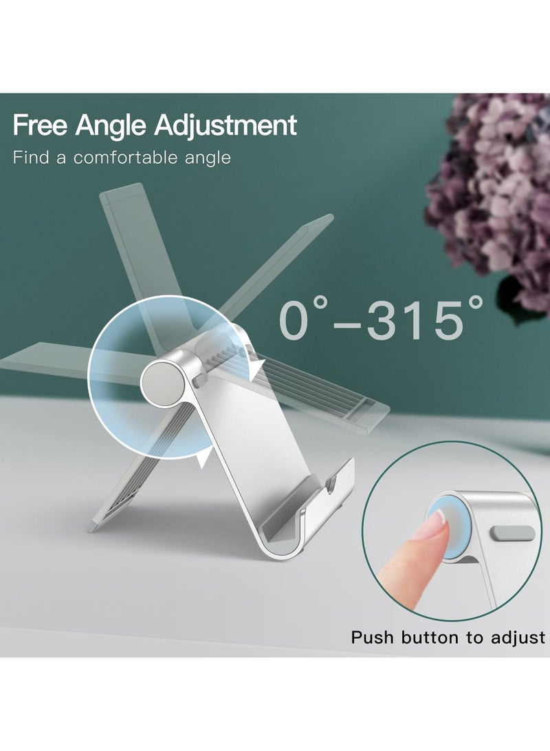 Jetech Tablet Stand, Adjustable Portable Desktop Holder, Foldable Dock for iPad/iPad Pro/Air/Mini, Galaxy Tab A8/A7 Lite/A7/S8/S7, Kindle, Tab/Phones(4-13"), Silver - Image 2