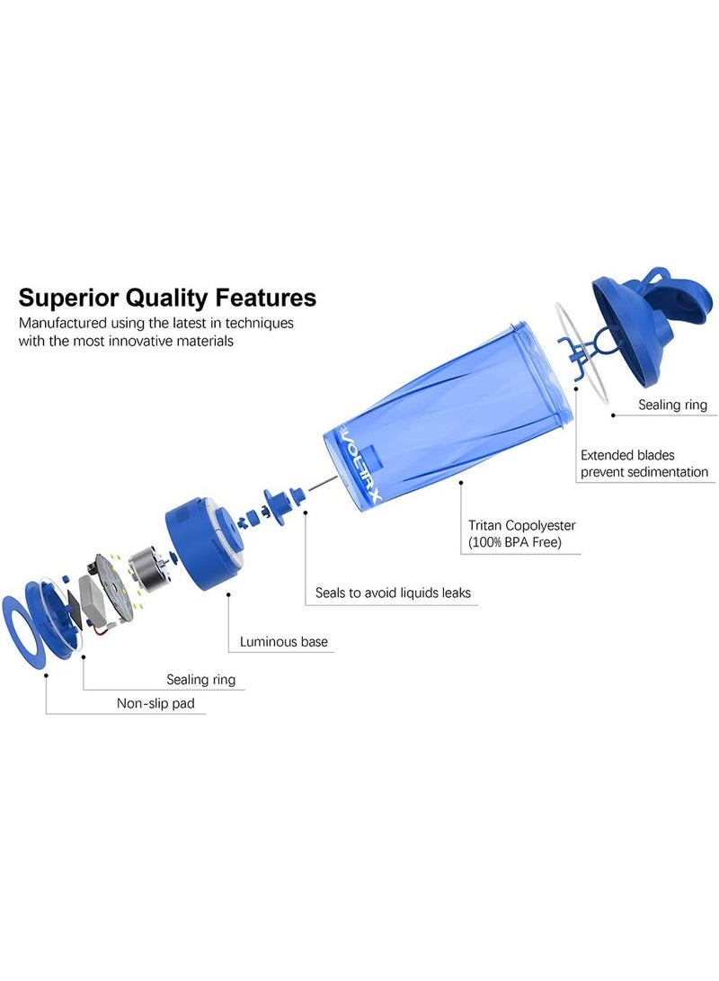 VOLTRX Premium Electric Protein Shaker Bottle, Made with Tritan - BPA Free - 24 oz Vortex Portable Mixer Cup/USB Rechargeable Shaker Cups for Protein Shakes - Image 2
