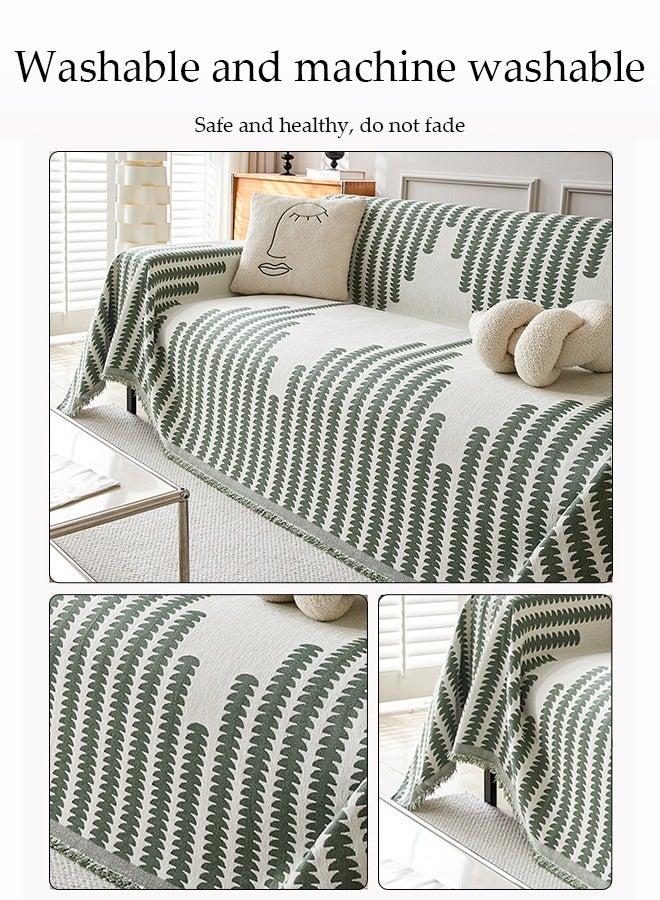 DUNISO Chenier Sofa Cover, Double Sided Sofa Protection Cover, Breathable Nap Blanket, With Tassels, Not Easy To Pilling, Wear Resistant And Scratch Resistant, Suitable For All Seasons, Suitable For Two Seater Sofas, 180 * 230cm - Image 5