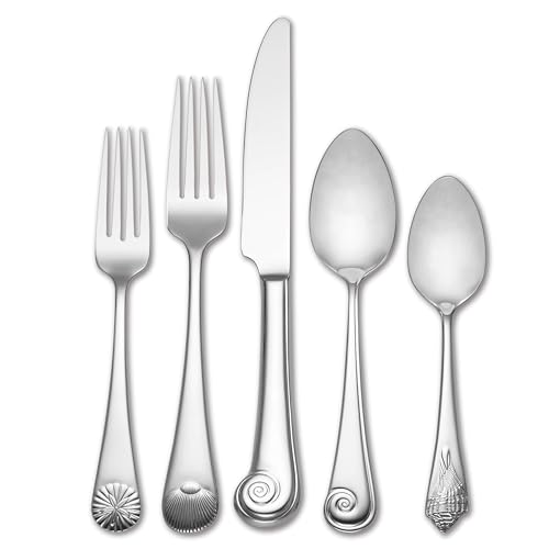 Reed & Barton Seashell 5Pc Flatware Place Setting, 5 Piece, Silver - Image 1