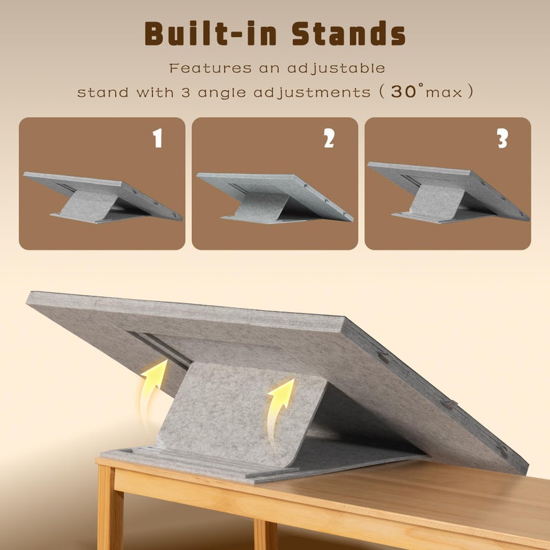 Tektalk 2000 Piece Foldable Jigsaw Puzzle Table with Cover, 3-Tilting-Angle Plateau, Lightweight Portable Felt Puzzle Board with 6 Sorting Drawers (Light Gray) - Image 2