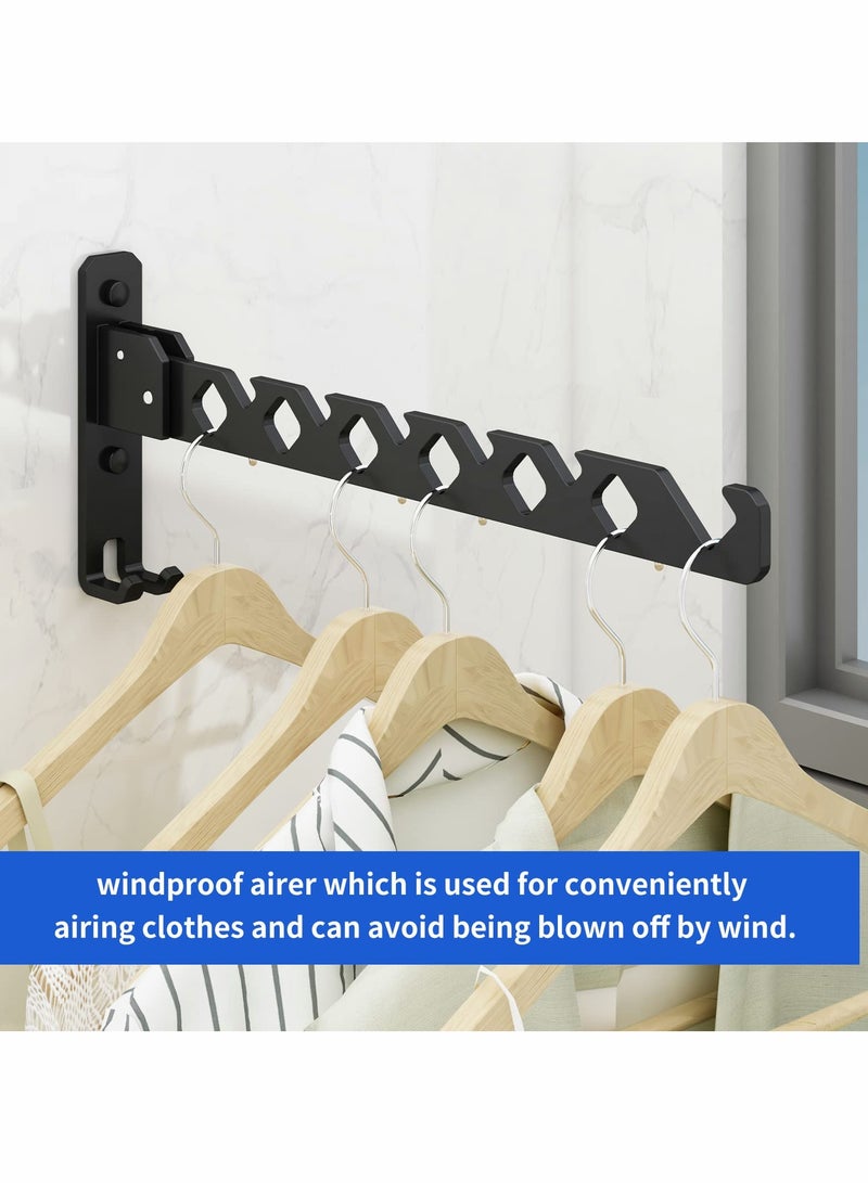 KASTWAVE حامل تجفيف الملابس القابل للطي المعلق على الحائط لغرفة الغسيل، حامل تجفيف الملابس القابل للطي داخلي، أسود غير لامع - Image 2