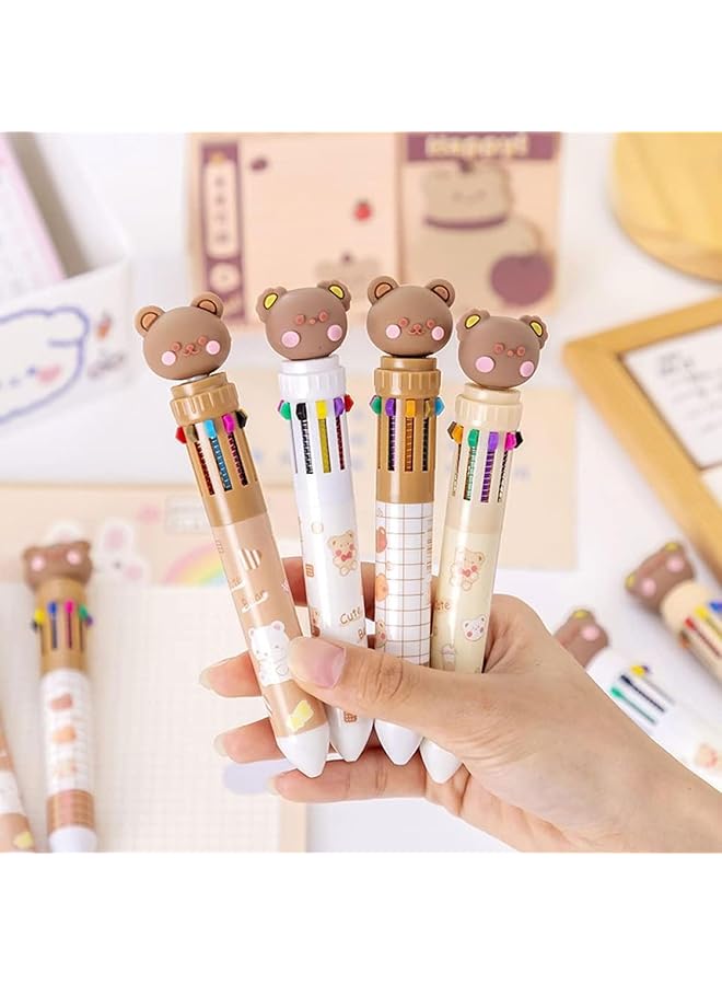 erorex Multicolor Ballpoint Pens 10 In 1 Colored Retractable Animal Ballpoint Pens Kids Adult Ballpoint Pens For Office Back To School Supplies Students Children Girls Gift 4 Pieces - Image 2