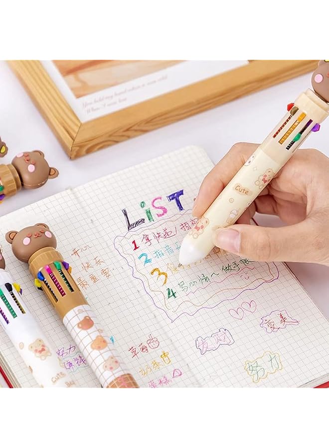 erorex Multicolor Ballpoint Pens 10 In 1 Colored Retractable Animal Ballpoint Pens Kids Adult Ballpoint Pens For Office Back To School Supplies Students Children Girls Gift 4 Pieces - Image 4