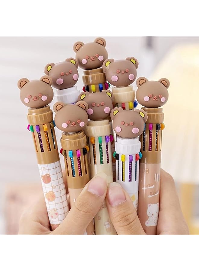erorex Multicolor Ballpoint Pens 10 In 1 Colored Retractable Animal Ballpoint Pens Kids Adult Ballpoint Pens For Office Back To School Supplies Students Children Girls Gift 4 Pieces - Image 3