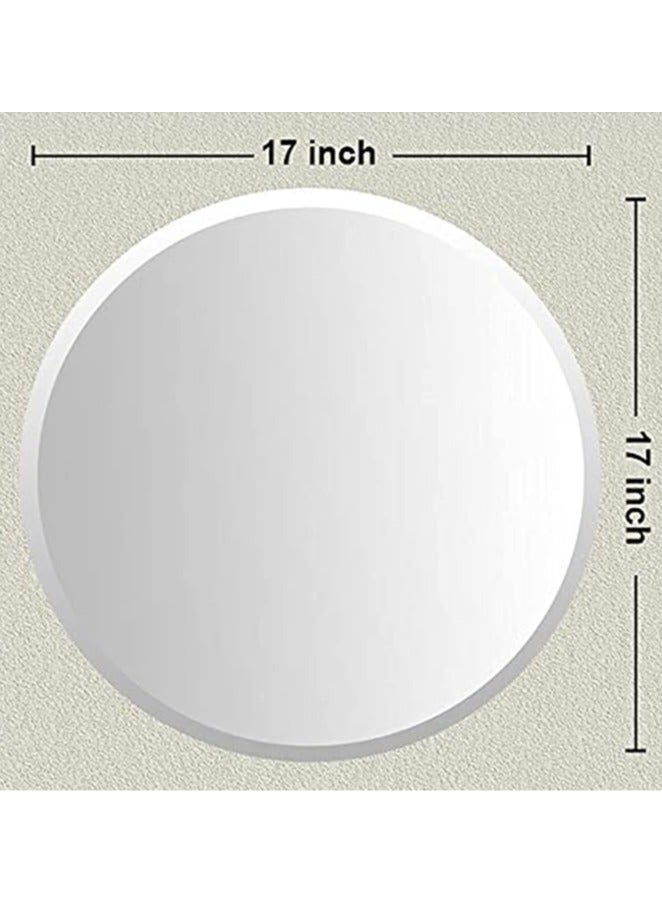 Art Street Beveled Glass Wall Mirror for Bathroom in Round Shape,Wall Mirror for Bedroom -Size 17 x 17 Inches - Image 3