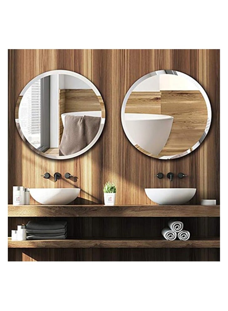 Art Street Beveled Glass Wall Mirror for Bathroom in Round Shape,Wall Mirror for Bedroom -Size 17 x 17 Inches - Image 4