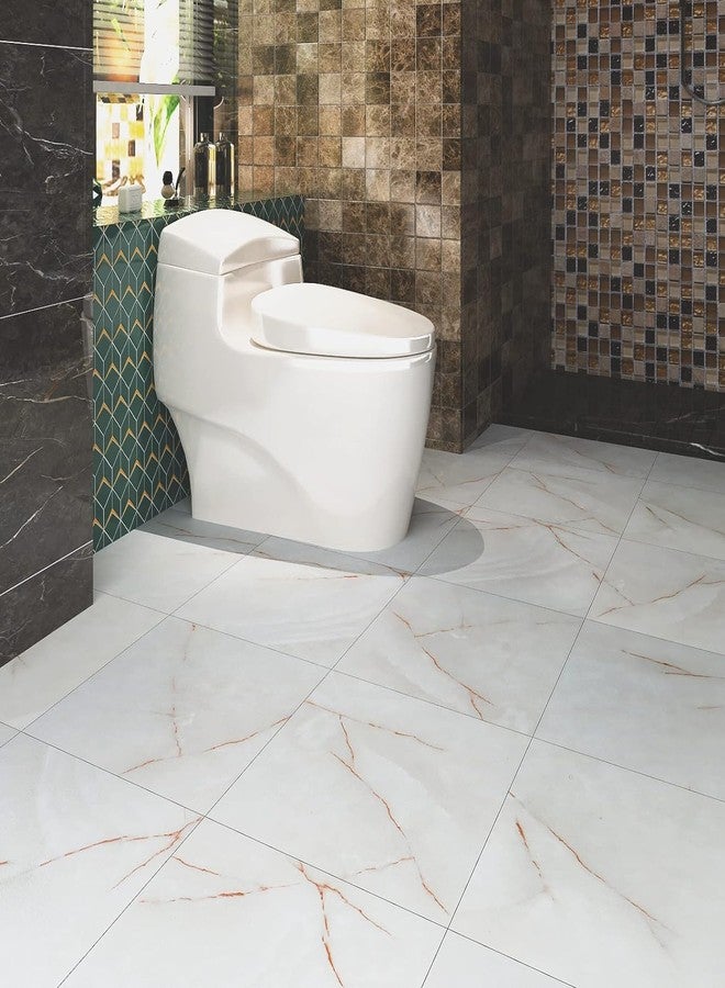 FunStick White Grey Peel and Stick Floor Tile 12"x12" Marble Vinyl Flooring Peel and Stick Tiles for Floor Waterproof Stick on Laminate Flooring for Bathroom Kitchen Bedroom Basement Floor Tiles 5 Pcs - Image 5