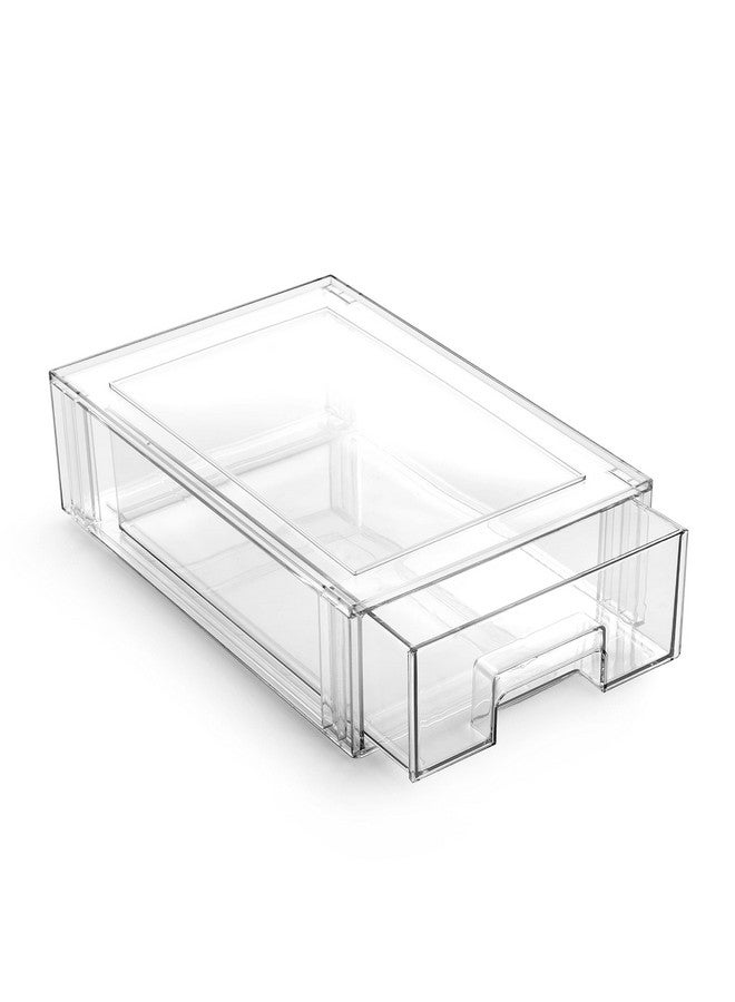 BINO | Stackable Storage Drawers, Small - Clear | THE CRATE COLLECTION | Storage Bins With Drawers Bathroom Organizers and Storage Organization and Storage Under Sink Organizer Vanity Cabinet Home - Image 1