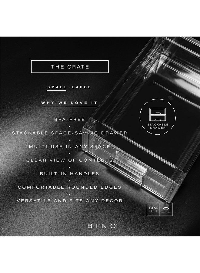 BINO | Stackable Storage Drawers, Small - Clear | THE CRATE COLLECTION | Storage Bins With Drawers Bathroom Organizers and Storage Organization and Storage Under Sink Organizer Vanity Cabinet Home - Image 2