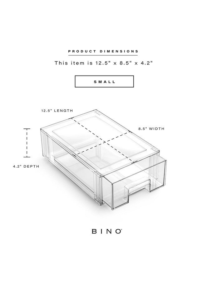 BINO | Stackable Storage Drawers, Small - Clear | THE CRATE COLLECTION | Storage Bins With Drawers Bathroom Organizers and Storage Organization and Storage Under Sink Organizer Vanity Cabinet Home - Image 3