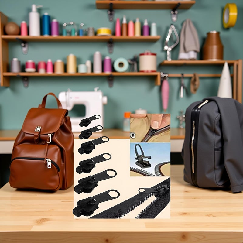 Sluswallow 6pcs Instant Zipper Set,6/12/24 Pcs Fix Zipper Repair Kit,Zip Slider Repair Kit, Fix Removable Rescue Replacement Pack, Instant Set for Coats Jacket, Luggage Sewing Notions and Supplies - Image 3