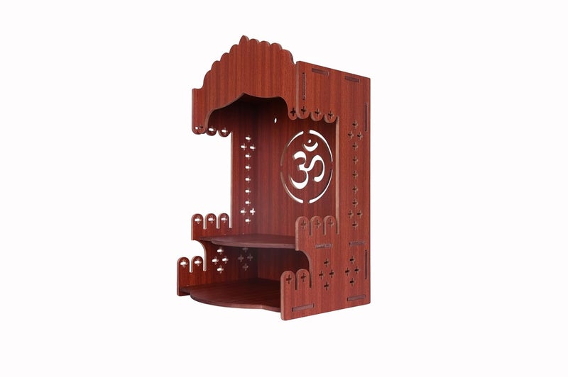 AR ART AR ART Beautiful Home Decor Wooden Pooja Stand for Home Pooja Mandir for Home Temple for Home and Office Puja Mandir for Home Wall Mounted L105 W825 H14 Inch Dark - Image 2