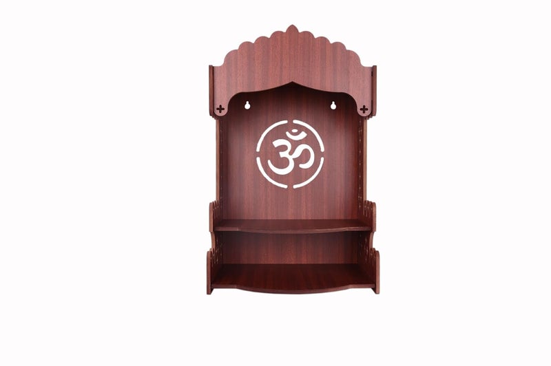 AR ART AR ART Beautiful Home Decor Wooden Pooja Stand for Home Pooja Mandir for Home Temple for Home and Office Puja Mandir for Home Wall Mounted L105 W825 H14 Inch Dark - Image 1