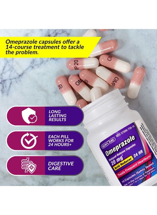 GeriCare Omeprazole Delayed Release Capsules 20.6mg - Acid Reducer Pills for 24 Hour Heartburn Relief - Acid Reflux Medicine to Treat Frequent Heartburn (42 Count)  - Image 4
