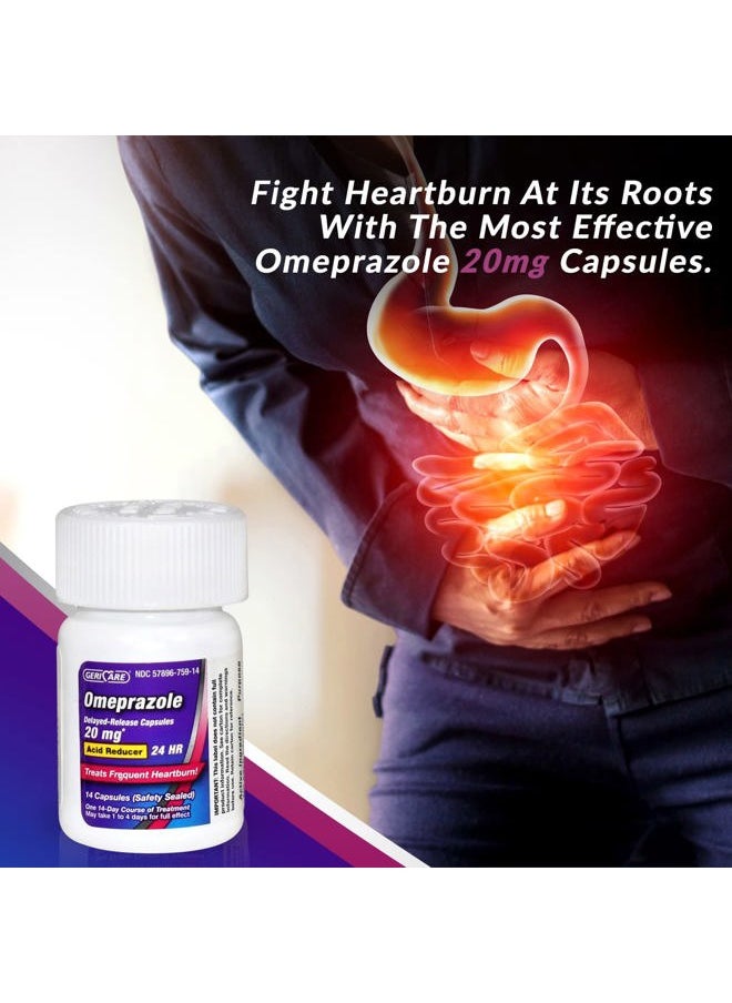 GeriCare Omeprazole Delayed Release Capsules 20.6mg - Acid Reducer Pills for 24 Hour Heartburn Relief - Acid Reflux Medicine to Treat Frequent Heartburn (42 Count)  - Image 2