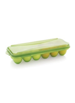 PINANKI PINANKI Egg Dispenser Tray with 12 egg solts Food Grade Plastic for Fridge and Oven Egg Storage Box Egg Storage Container with Lid without clip Any Color 1 pc Will be Sent as per availability  - Image 3