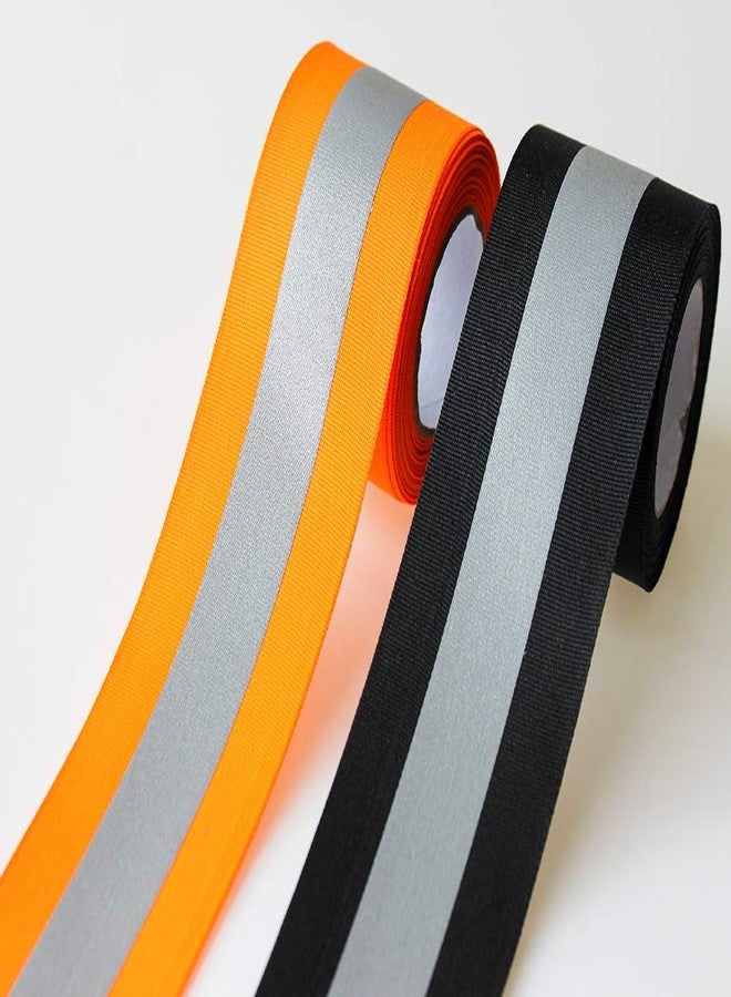 JINBING Sew On Silver Reflective Tape for Clothing Safety Fabric Webbing Trim Strip Orange 2" x 16ft - Image 5