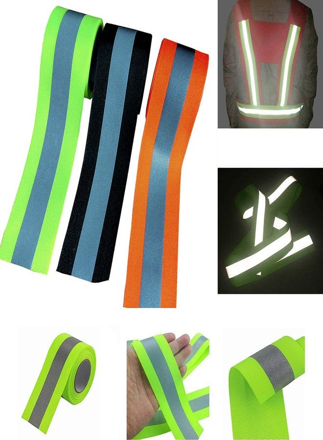 JINBING Sew On Silver Reflective Tape for Clothing Safety Fabric Webbing Trim Strip Orange 2" x 16ft - Image 4