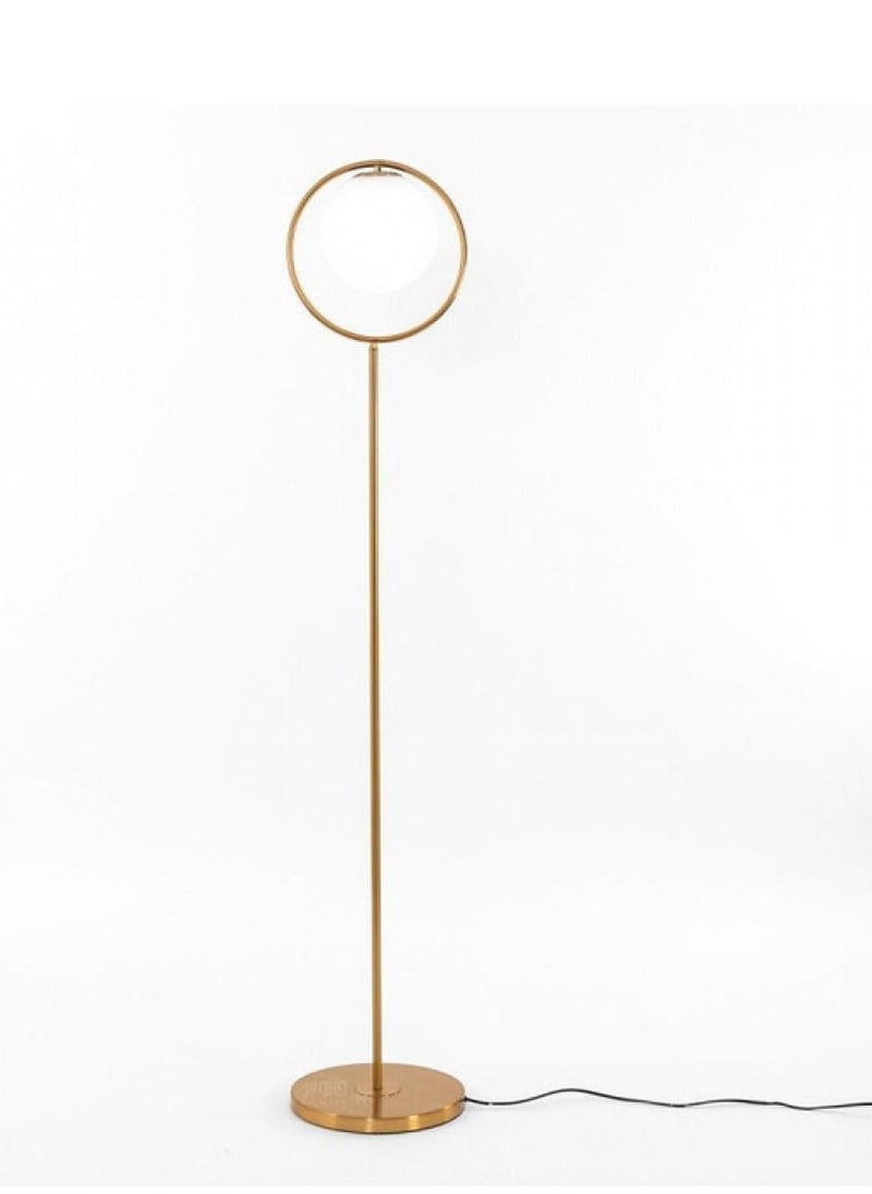 UCANDLE Golden lampshade, 164 cm high, golden ring, luminous glass ball, E27 lamp base, suitable for bedroom and living room  - Image 1