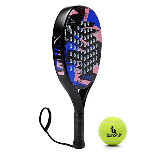 IANONI Paddle Tennis Racket Carbon Fiber Surface with EVA Memory Flex Foam Core Padel Tennis Racquets (Blue) - Image 3