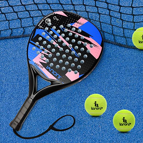 IANONI Paddle Tennis Racket Carbon Fiber Surface with EVA Memory Flex Foam Core Padel Tennis Racquets (Blue) - Image 4