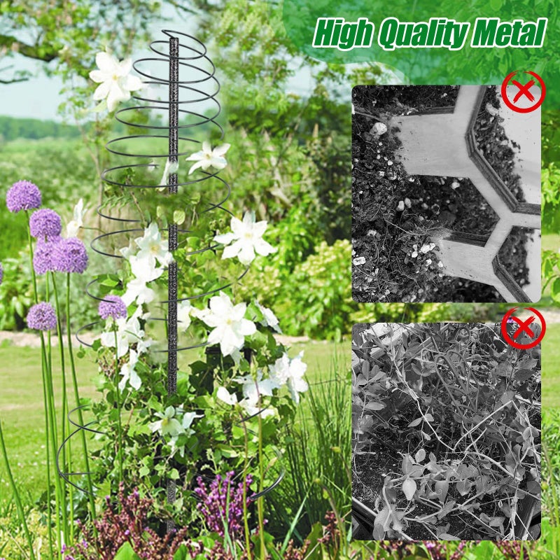 Daneried Trellis for Climbing Plants Outdoor, 73inch Tall Plants Trellis Support Metal Garden Trellis for Vegetables Flowers Plants Vine Support - Image 3