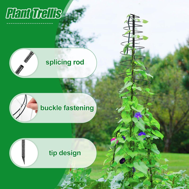 Daneried Trellis for Climbing Plants Outdoor, 73inch Tall Plants Trellis Support Metal Garden Trellis for Vegetables Flowers Plants Vine Support - Image 2