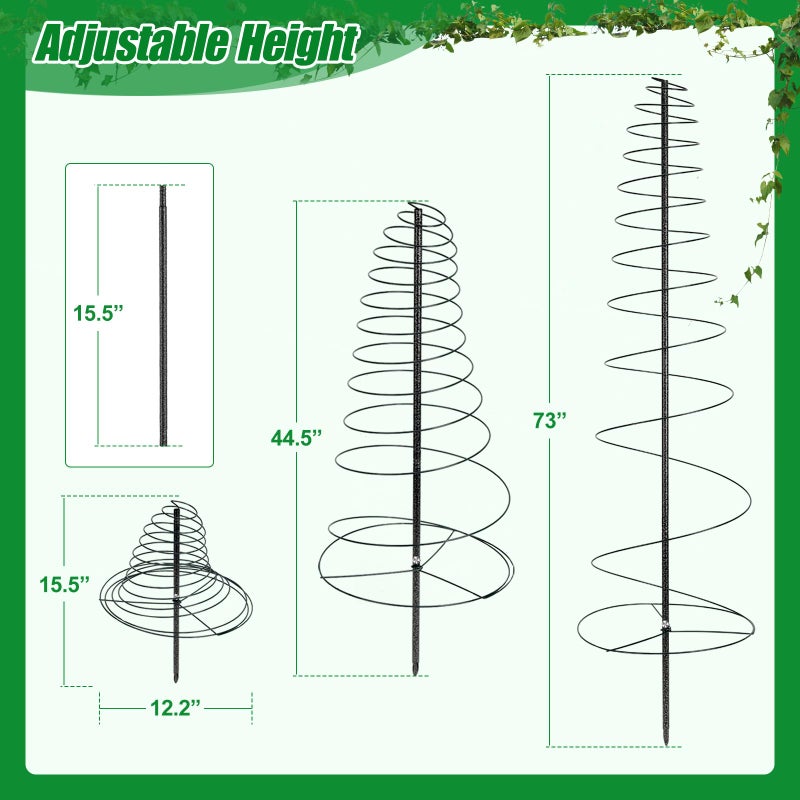 Daneried Trellis for Climbing Plants Outdoor, 73inch Tall Plants Trellis Support Metal Garden Trellis for Vegetables Flowers Plants Vine Support - Image 4