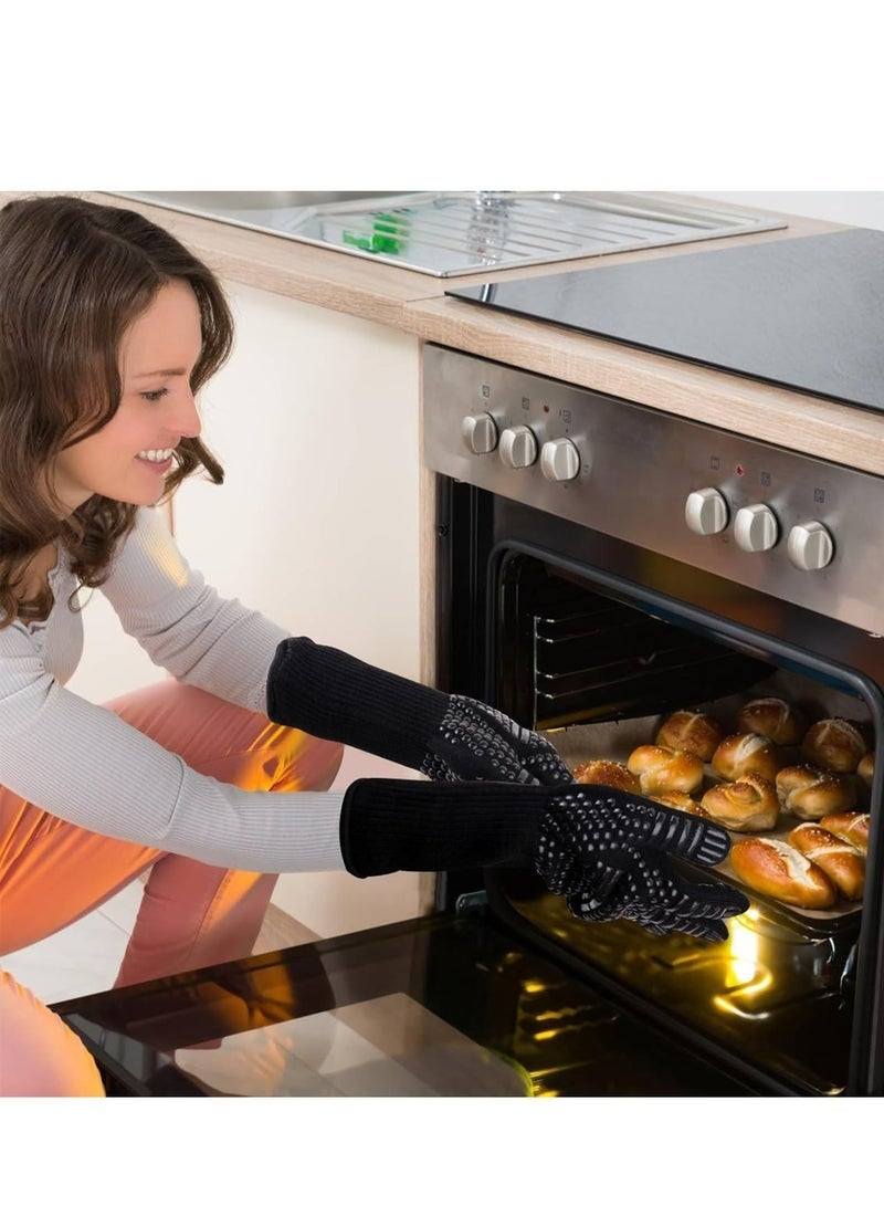 بيكو قفازات شواء مقاومة للحرارة 1472 درجة فهرنهايت، قفازات شواء، قفازات فرن سيليكون مانعة للانزلاق للاستخدام في المطبخ - Image 4
