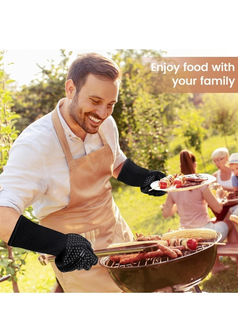 بيكو قفازات شواء مقاومة للحرارة 1472 درجة فهرنهايت، قفازات شواء، قفازات فرن سيليكون مانعة للانزلاق للاستخدام في المطبخ - Image 5